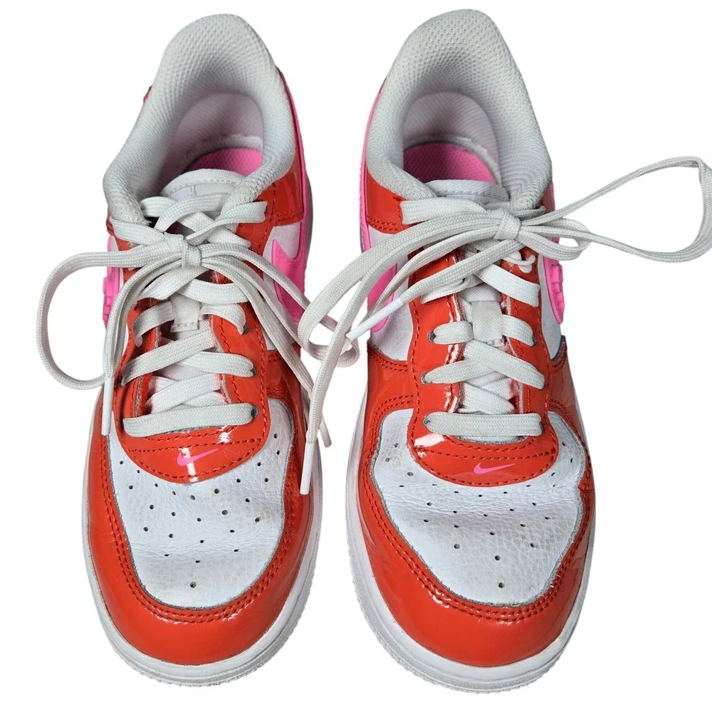 Nike Air Force 1 LV8 1.5Y White Orange Pink Love Heart Sneakers FD1032 Valentine